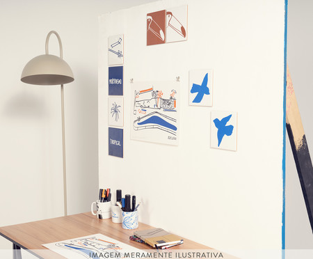 Jogo de Azulejos Decorativos - Pássaros - Azul Royal | WestwingNow