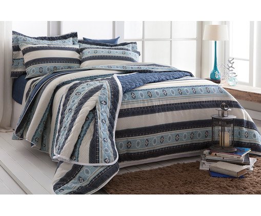 Jogo de Lençol Caleb Realce Premium - Queen Size, blue | WestwingNow
