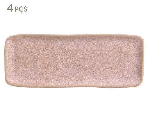 Jogo de Travessas Retangular Média Orgânico Litchi Rosa, Rosa | WestwingNow