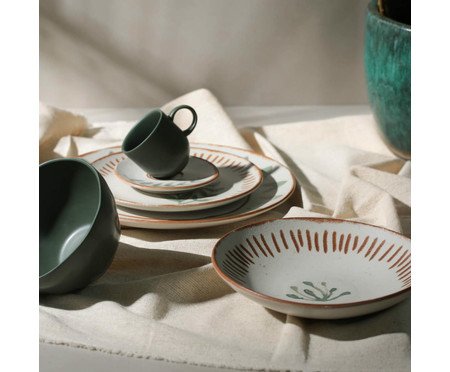 Jogo de Pratos Fundo Coup Stoneware Magari Floral | Westwing