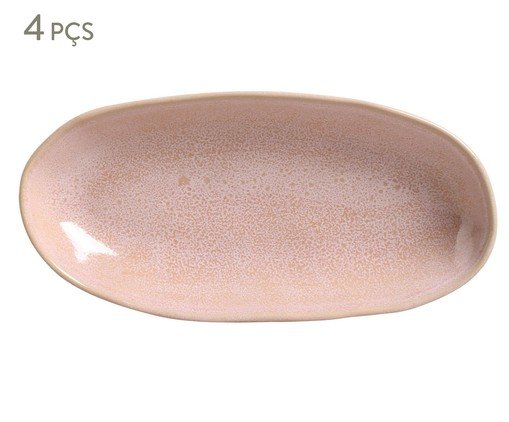 Jogo de Travessas Oval Funda Orgânico Litchi Rosa, Rosa | WestwingNow