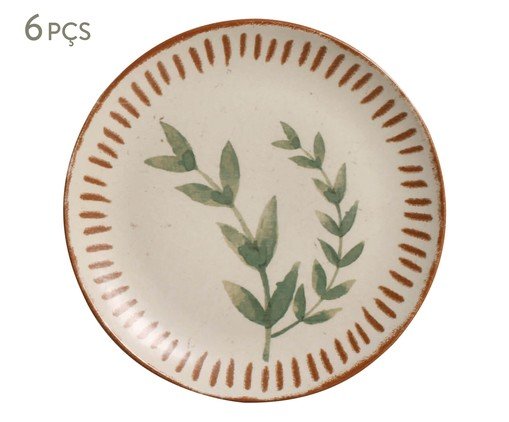 Jogo de Pratos para Sobremesa Magari Floral, Bege | WestwingNow