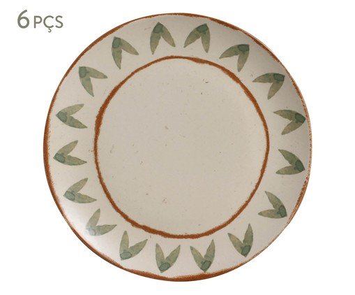 Jogo de Pratos Raso Coup Stoneware Magari Floral, Bege | WestwingNow