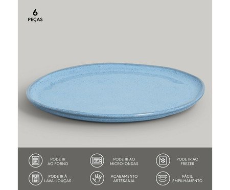 Jogo de Pratos Raso Bio Breeze Azul Claro | Westwing
