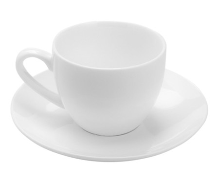 Xícara de Café com Pires em Porcelana Clean | WestwingNow