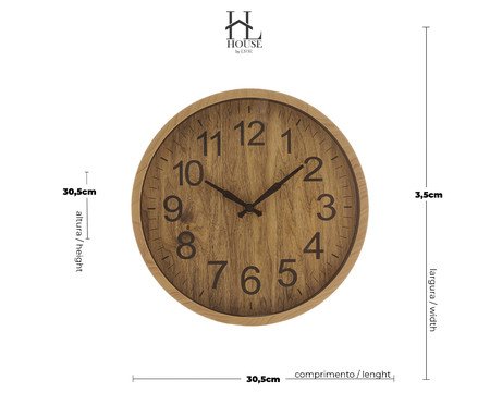 Relógio de Parede Wood Marrom | Westwing