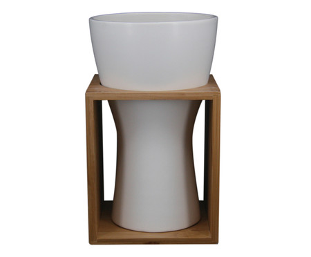 Vaso Cerâmica Jeniffer - Branco e Marrom | WestwingNow