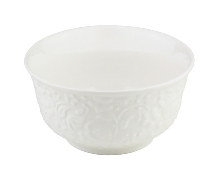 Bowl em Porcelana New Bone Flowers Branco