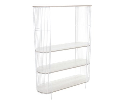 Estante Chicago - Branco e Legno Crema, Colorido | WestwingNow