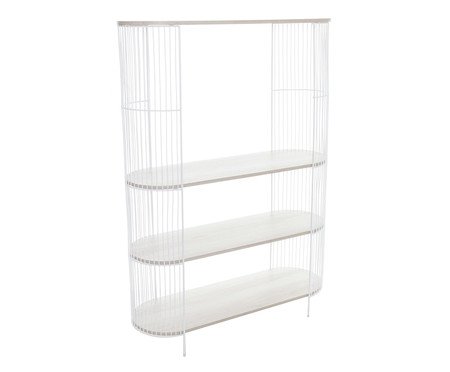 Estante Chicago - Branco e Legno Crema