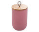 Pote Decorativo com Tampa em Bambu Lines Rosa, Colorido | WestwingNow