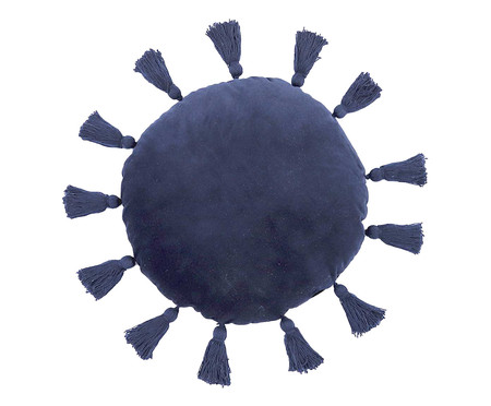 Almofada em Veludo Soleil - Azul Escuro