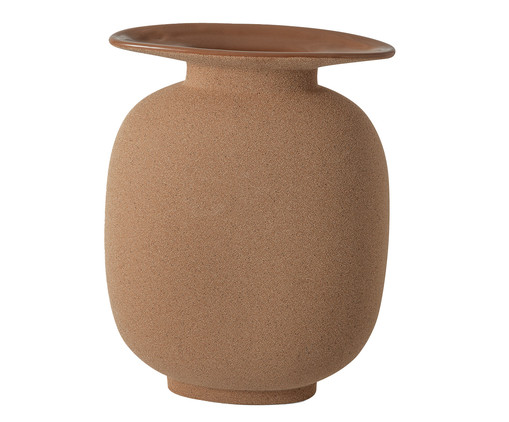 Vaso em Cerâmica Zaballa - Marrom, Marrom | WestwingNow