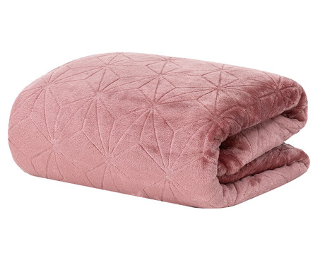 Manta Soft Snow Texturizada  Rosa Antigo