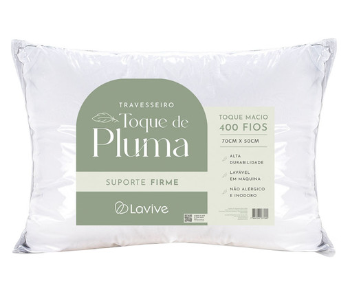 Travesseiro Toque de Pluma Firme  Branco, Branco | WestwingNow