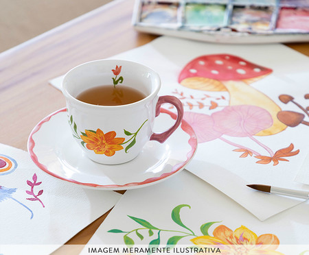 Jogo Xícara de Chá com Pires Floral | WestwingNow