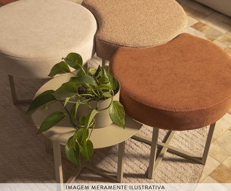 Pufe Modular Bola em Linho - Bege | Westwing