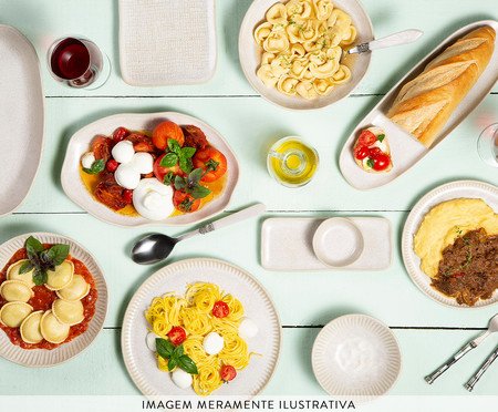 Jogo de Pratos para Sobremesa Linhas Latte Cru | Westwing