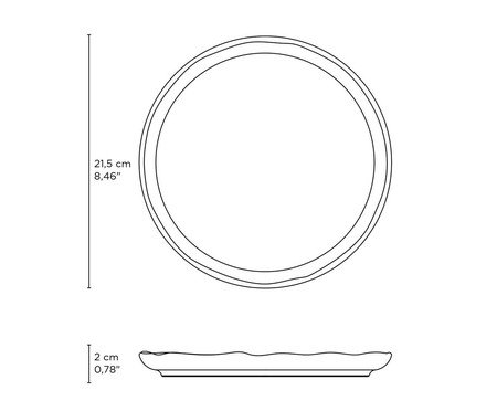 Jogo de Pratos para Sobremesa Linhas Latte Cru | Westwing