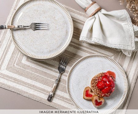 Jogo de Pratos para Sobremesa Linhas Latte Cru | Westwing