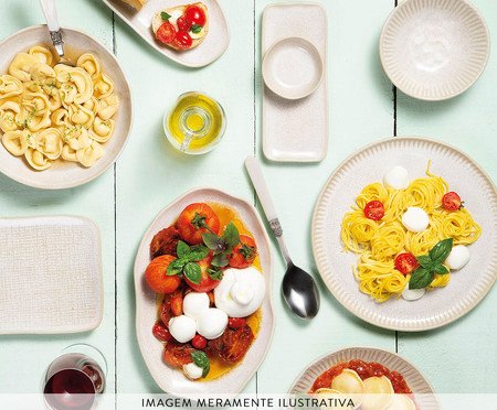 Jogo de Pratos Raso Linhas Latte Cru | Westwing