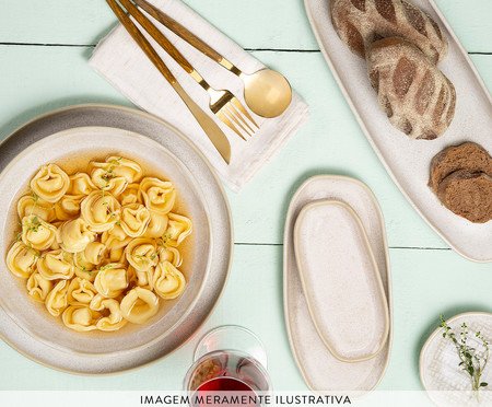 Jogo de Pratos Raso Linhas Latte Cru | Westwing