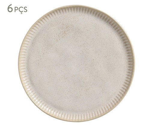 Jogo de Pratos Raso Linhas Latte Cru, Bege | WestwingNow