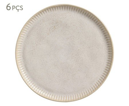 Jogo de Pratos Raso Linhas Latte Cru | Westwing