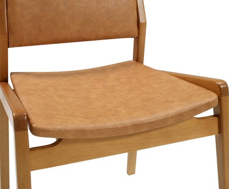 Cadeira de Couro Star Auma - Freijó e Caramelo | WestwingNow