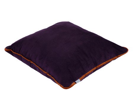 Almofada com Vivo Velvet Roxo e Terracota | Westwing