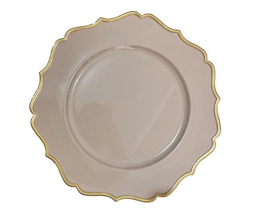 Sousplat Oits - Bege com - Dourado, Bege com | WestwingNow