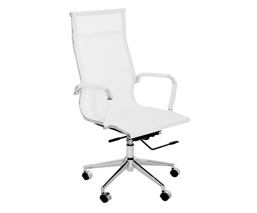 Cadeira com Rodízios Alta Office Eames Tela - Branco, Branco | WestwingNow