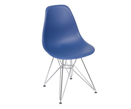 Cadeira Eames Metale - Azul Marinho e Prateada | WestwingNow