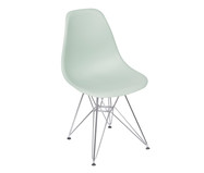 Cadeira Eames Metale - Verde Claro e Prateada | WestwingNow