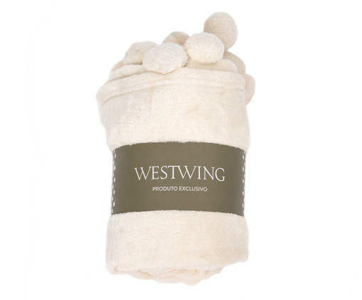 Manta com Pompom Crux Branco - Marfim, Branco Marfim | WestwingNow