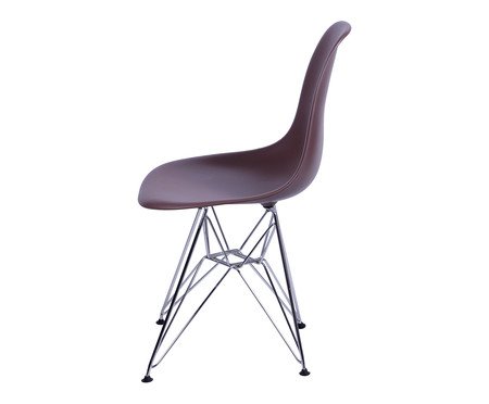 Cadeira Eames Metale - Café e Prateada | Westwing