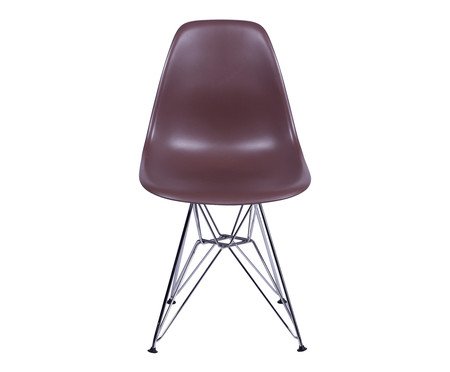 Cadeira Eames Metale - Café e Prateada | Westwing