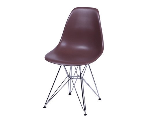 Cadeira Eames Metale - Café e Prateada, brown,multicolor | WestwingNow