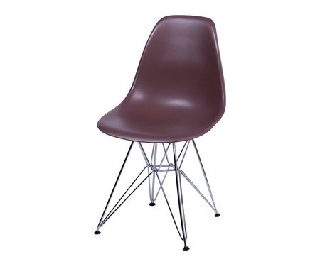 Cadeira Eames Metale - Café e Prateada | Westwing