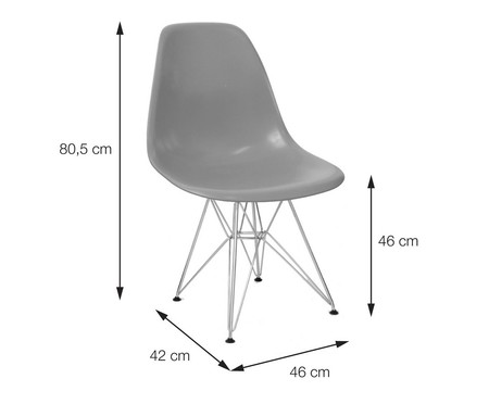 Cadeira Eames Metale - Cinza e Prateada | WestwingNow