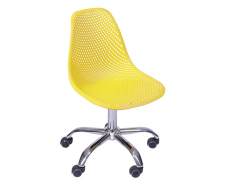 Cadeira Colméia com Rodízio - Amarela