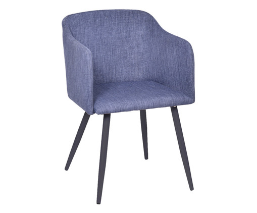 Cadeira de Jantar em Linho Harmony - Jeans - Azul, white,multicolor | WestwingNow