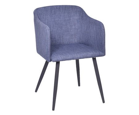 Cadeira de Jantar em Linho Harmony - Jeans - Azul