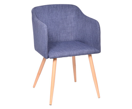 Cadeira em Linho Harmony - Azul Jeans