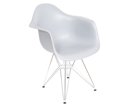 Cadeira Eames com Braço Finella Metale - Branco