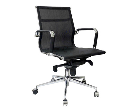 Cadeira Giratória com Rodízios Office Eames Tela - Preto | WestwingNow