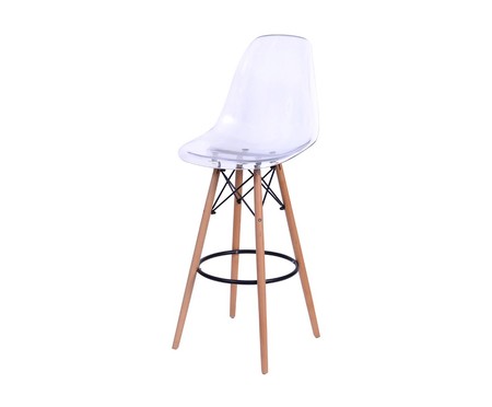 Banqueta Eames Wood - Transparente