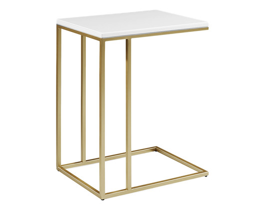 Mesa de Apoio Book - Off-White e Dourado, Branco | WestwingNow