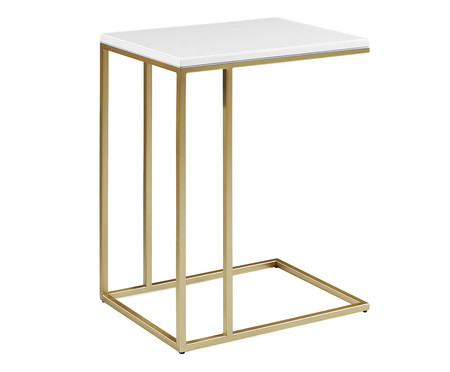 Mesa de Apoio Book - Off-White e Dourado