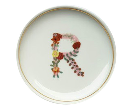 Prato Decorativo em Porcelana Letra R, multicolor | WestwingNow